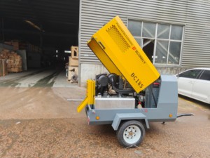 Blurbly nhỏ di động 190cfm 8bar DIESEL điện máy nén khí xách tay hai bánh xe phun cát vít loại động cơ thực sự đánh giá - Product Image 2