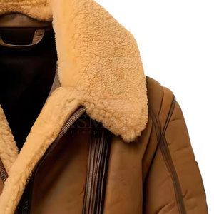 Stylish <b>Fur</b> Mens Designer Style Leather Jacket Modern Slim Fit Motorcycle Inspired Outerwear - Product Image 2