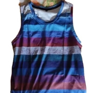 Rétro rayé graphique débardeurs pour hommes mode décontracté été sans manches 3D imprimé gilet ample col rond séchage rapide sport t-shirts - Product Image 5