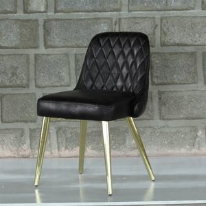 Silla de comedor y sala de estar de hierro y cuero de metal contemporáneo para el hogar Cocina Hotel o muebles escolares - Product Image 1