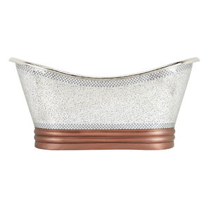 Bañera de Cobre Decorativa de Metal, Bañera de Lujo para el Hogar, Bañera de Metal Resistente y Duradera, Bañera Ovalada para Uso en Hoteles y Baños Domésticos - Product Image 4