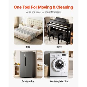 Carrello per Mobili Resistente con Capacità di Carico di 150 Kg, Doppia Fila di Otto Ruote in Acciaio al Carbonio, Ruote per Spostamento Mobili - Product Image 6