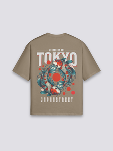เสื้อยืดลายปลาคาร์ฟญี่ปุ่น ระบายอากาศได้ดี ซักน้ำได้ ผ้าฝ้ายแท้ สไตล์วินเทจย้อนยุค แบรนด์แฟชั่น เสื้อยืดแขนสั้น - Product Image 1