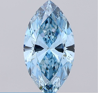 Diamant de laboratoire CVD 1 ROYAL GEMS, certifié IGI, 2,13 carats, taille marquise modifiée, couleur bleu vif fantaisie, clarté VS2