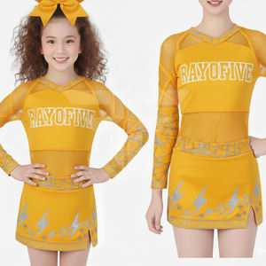 Paquete de Uniformes de Animadoras Personalizados en Verde, Ropa de Práctica Sublimada para Jóvenes y Accesorios, Uniformes de Animadoras al por Mayor - Product Image 2