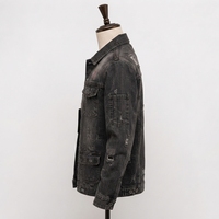 Veste en jean bleue pour homme, tissu en denim de coton de qualité supérieure, manches longues, fermeture à boutons, coupe confortable, vêtements décontractés pour l'extérieur, OEM