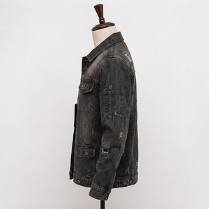 Veste en jean bleue pour homme, tissu en denim de coton de qualité supérieure, manches longues, fermeture à boutons, coupe confortable, vêtements décontractés pour l'extérieur, OEM - Product Image 4
