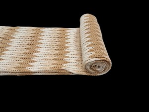 Tela de Yute Tejida a Crochet, Blanca y Beige, Directo de Fábrica, Patrón Chevron, Material de Crochet Suave y Ligero - Product Image 5