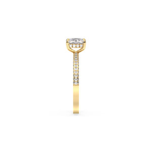 Anillos de compromiso de diamantes cultivados en laboratorio HPHT CVD de diseño de lujo REYES para mujer, oro amarillo macizo de 14 quilates, joyería fina para mujer - Product Image 4