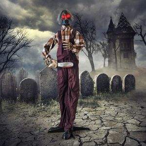 Decorazione Premium di Halloween: Uomo Animatronico Spaventoso con Luci e Suoni - Product Image 2