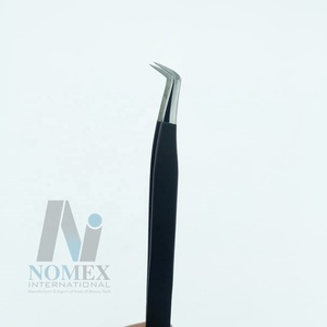 Ensemble de pinces à cils noires avec des pointes polies, pinces à cils en acier inoxydable à prix de vente d'usine - Product Image 4