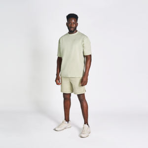 mens sage green light green <b>plain</b> solid blank relaxed oversized fit short sleeve <b>tshirt</b> crewneck basic tee top - Product Image 4