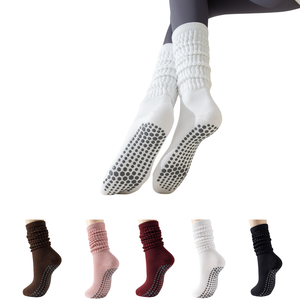 OEM Wholesale Women Thick <b>Grip</b> Slouch <b>Socks</b> Anti-Slip Knitted Design Cotton Crew <b>Grip</b> Anti Slip Pilates Ankle Yoga <b>Socks</b> - Product Image 1