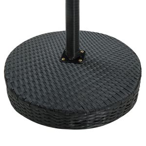Mesa de Jardín de Ratán PE Negro con Superficie de Acero con Recubrimiento en Polvo, Mesas de Exterior de Altura Media - Product Image 3