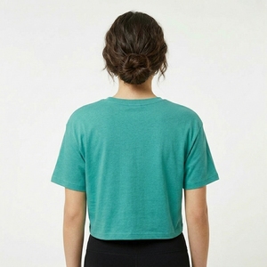 Women <b>Cropped</b> T Shirt Crew Neck Slim Fit Soft Cotton Casual Summer Streetwear T Shirt Crop <b>Top</b> Breathable Soft Tee - Product Image 3