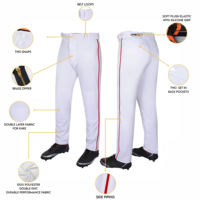 Nouveauté : Pantalon de softball respirant pour homme, personnalisable avec le nom de l'équipe, 100 % polyester, logo frontal, pour adultes
