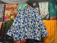 Jaif Textiles Nouvelle veste en coton matelassée réversible faite à la main Kantha, longueur standard, écologique, fermeture à boutons en corne pour femmes