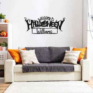 Décoration murale d'accueil d'Halloween personnalisée en métal, panneau suspendu personnalisé, parfait pour la maison, la chambre, la porte, la fête et la décoration de cadeaux - Product Image 4