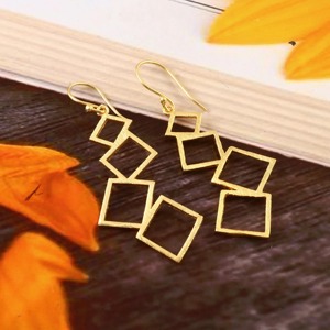 Pendientes de Latón con Acabado Oscuro, Color Chocolate, Acabado Sólido, Precio de Fábrica al por Mayor, Artesanía en Metal - Product Image 4