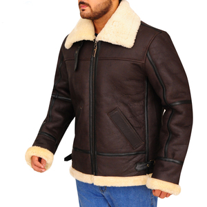 Top Quality Customizable <b>Men's</b> <b>Shearling</b> <b>Jackets</b> Portable Professional Design Hooded Canvas Stand Collar Winter Style - Product Image 3