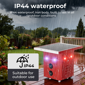 طارد طيور بالموجات فوق الصوتية يعمل بالطاقة الشمسية مع مستشعر حركة ووظيفة تحكم عن بعد لحماية الحدائق والمزارع - Product Image 2