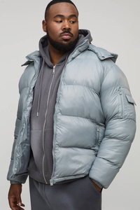 Chaqueta de Invierno Acolchada con Capucha Personalizada para Hombre de Talla Grande, Transpirable, Cortavientos, Estilo Urbano - Product Image 4