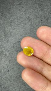 Saphir Jaune Naturel de Bangkok 3,38 Ct, Coupe Ovale, Pierre Précieuse Dorée pour Bague, Pendentif, Bijoux Fins - Product Image 5