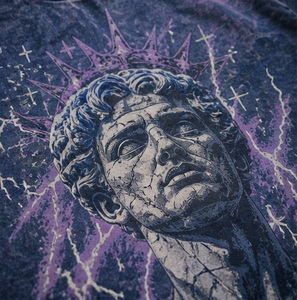 Camiseta Gráfica Personalizada con Lavado Ácido para Hombre, Ajuste Holgado Oversize, 100% Algodón de Alto Gramaje, Estilo Urbano, Camiseta Vintage Desgastada - Product Image 4