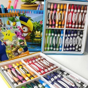 Juego de 24 Crayones de Cera No Tóxicos para Niños, Suministros de Arte, con Caja con Impresión de Logotipo Personalizado - Product Image 1