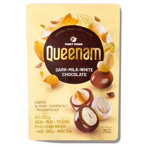 Dragées au chocolat HALAL 75G, mélange de noix d'amandes, de noix de cajou et de noix de macadamia enrobées de chocolat, fabricant de snacks, fournisseur de services OEM/ODM - Product Image 1