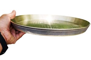 Assiette de dîner Kansa lourde, finition mate, en laiton doré, Thali traditionnel, assiette de service Pital pour la maison, la cuisine et la Pooja - Product Image 5