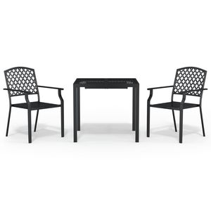 Juego de Comedor de Jardín de 3 Piezas de Acero con Recubrimiento en Polvo Color Antracita - Product Image 2