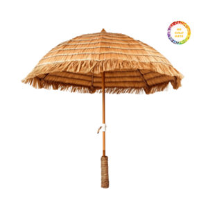 Sombrilla de hojas de palma de estilo tropical para sombra en exteriores, diseñada para complejos turísticos, bares de playa, piscinas y espacios al aire libre relajantes. - Product Image 6