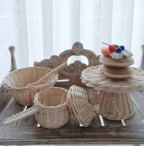 ชุดของเล่นครัวไม้ ของเล่นเสริมสร้างจินตนาการ ชุดทำอาหารหวายสาน ชุดเครื่องครัวจิ๋ว - Product Image 4