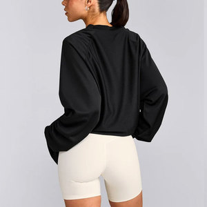 Oferta Especial 2026: Prenda Deportiva para Mujer, Holgada, con Puños Acanalados, Color Sólido, Ligera, Tejida en Spandex/Algodón, de Secado Rápido - Product Image 6