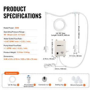 Système de pompe à eau électrique portable automatique 2x5 gallons, distributeur d'eau à double tuyau pour bouteilles et bidons - Product Image 4