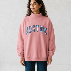Sudadera Oversize de Cuello Alto para Mujer, de Algodón con Forro Polar y Puños Acanalados, Hombros Caídos, Fabricante Mayorista de Ropa ODM - Product Image 1