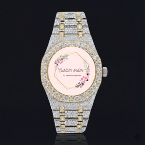 Reloj de Acero Inoxidable con Moissanita de Doble Tono, Lujoso, Estilo Hip Hop, Movimiento Mecánico Automático, Venta al por Mayor, Idea de Regalo Personalizada para Él - Product Image 1