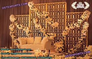 Escenario occidental de ceremonia de compromiso con paredes de vela, elegante escenario de recepción de boda asiática moderna, escenario de fiesta - Product Image 6