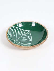 Bol en bois en forme de fleur avec intérieur émaillé jaune, fait main, pour fruits et collations, usage domestique, design moderne - Product Image 4