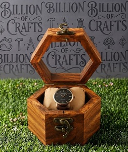 Caja de Joyería Hexagonal de Madera, Hecha a Mano, Ecológica, Estuche de Almacenamiento, Organizador de Regalos para Exhibir Collares, Anillos y Colgantes - Product Image 5