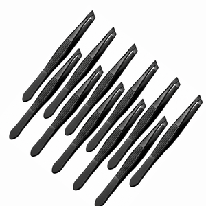 Edelstahl-Pinzette mit spitzer Spitze, rutschfest, gestreift, moderner Stil, langlebig, für die Augenbrauen- und Bartpflege - Product Image 4