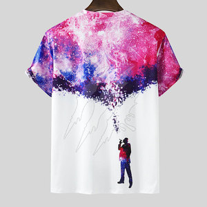 โรงงานผลิตเสื้อยืดแขนสั้นพิมพ์ลายแบบซับลิเมชั่นตามสั่งสำหรับผู้ชาย/เสื้อยืดซับลิเมชั่นผู้ชายขายส่ง - Product Image 2