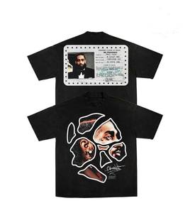 T-shirts personnalisés pour hommes, impression par sublimation, style streetwear, manches courtes, coupe ample, effet vieilli, ourlet déchiré, t-shirts graphiques - Product Image 1