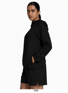 Blouson unisexe noir à capuche, col mandarin, sportif et décontracté, coupe-vent respirant en Spandex/Polyester, simple boutonnage - Product Image 4