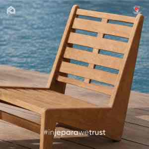 Chaise longue d'extérieur moderne en teck massif imperméable avec table d'appoint, mobilier de luxe pour jardin, resort, villa, hôtel, patio - Product Image 3