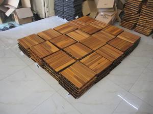 Baldosas de Madera Compuesta de Acacia para Exterior, Cuadradas, Cepilladas, Impermeables, Antideslizantes, 300x300mm, para Patio Trasero - Product Image 2