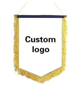 Drapeau d'échange personnalisé en tissu satiné brillant pour équipes de football, avec tige en PVC, pour cadeaux de visite de club, commande en gros, conception gratuite - Product Image 1