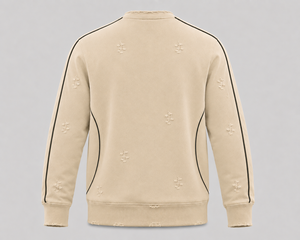 เสื้อสเวตเชิ้ตคอวีทรงหลวมสำหรับผู้ชาย สีเบจ ยี่ห้อ Warpro ผ้าฝ้ายถักลายขาดๆ สวมใส่สบายๆ เหมาะสำหรับฤดูใบไม้ร่วง - Product Image 2