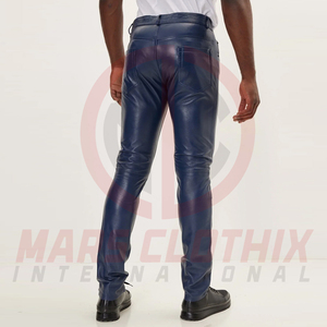 Top Quality Breathable Lightweight Leather Men's Pants Wholesale Design Your Own Logo Men Leather Pants With Side Pockets - Product Image 5